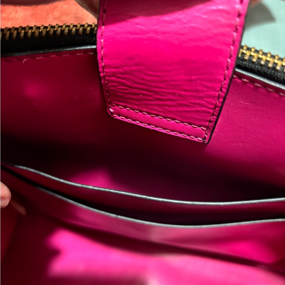 Kate Spade New York Kyra Black Smooth Leather Tote with Pink Accents - Picture 10 of 16